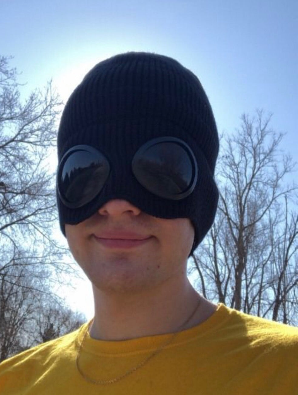The Boggle warm knit and lens detail